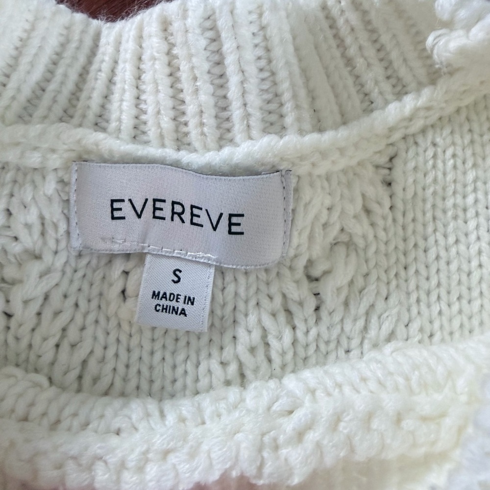 EVEREVE Cable Knit Sweater - Cream crewneck - Picture 2 of 6